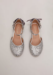 Glitter Heeled Shoes - Silver