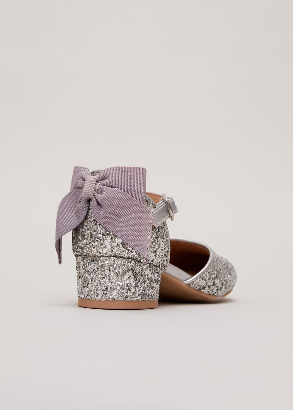 Glitter Heeled Shoes - Silver