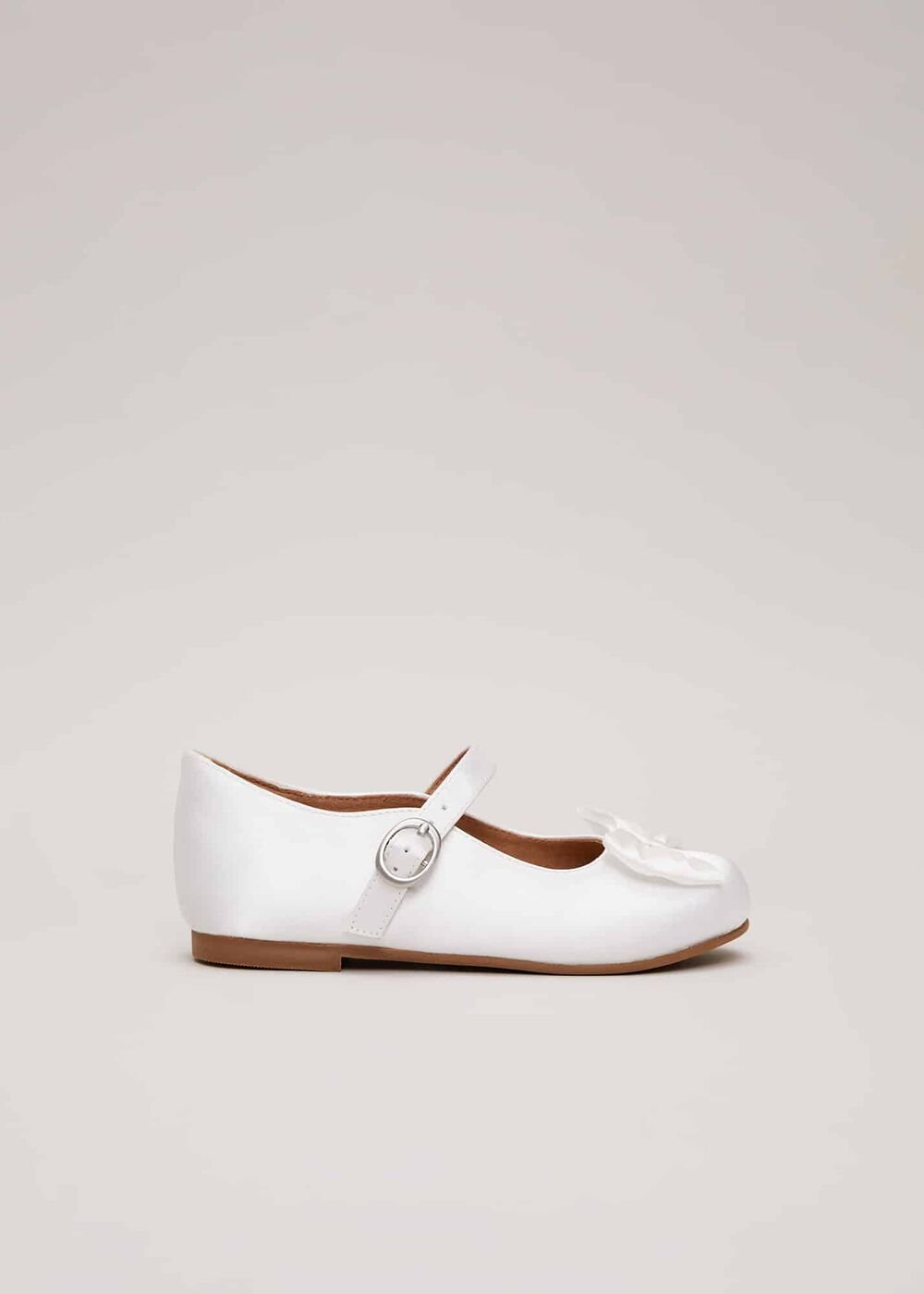 Satin Bow Front Shoes - Ivory