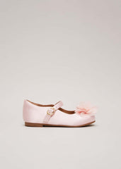 Satin Flower Detail Shoes - Pale Pink