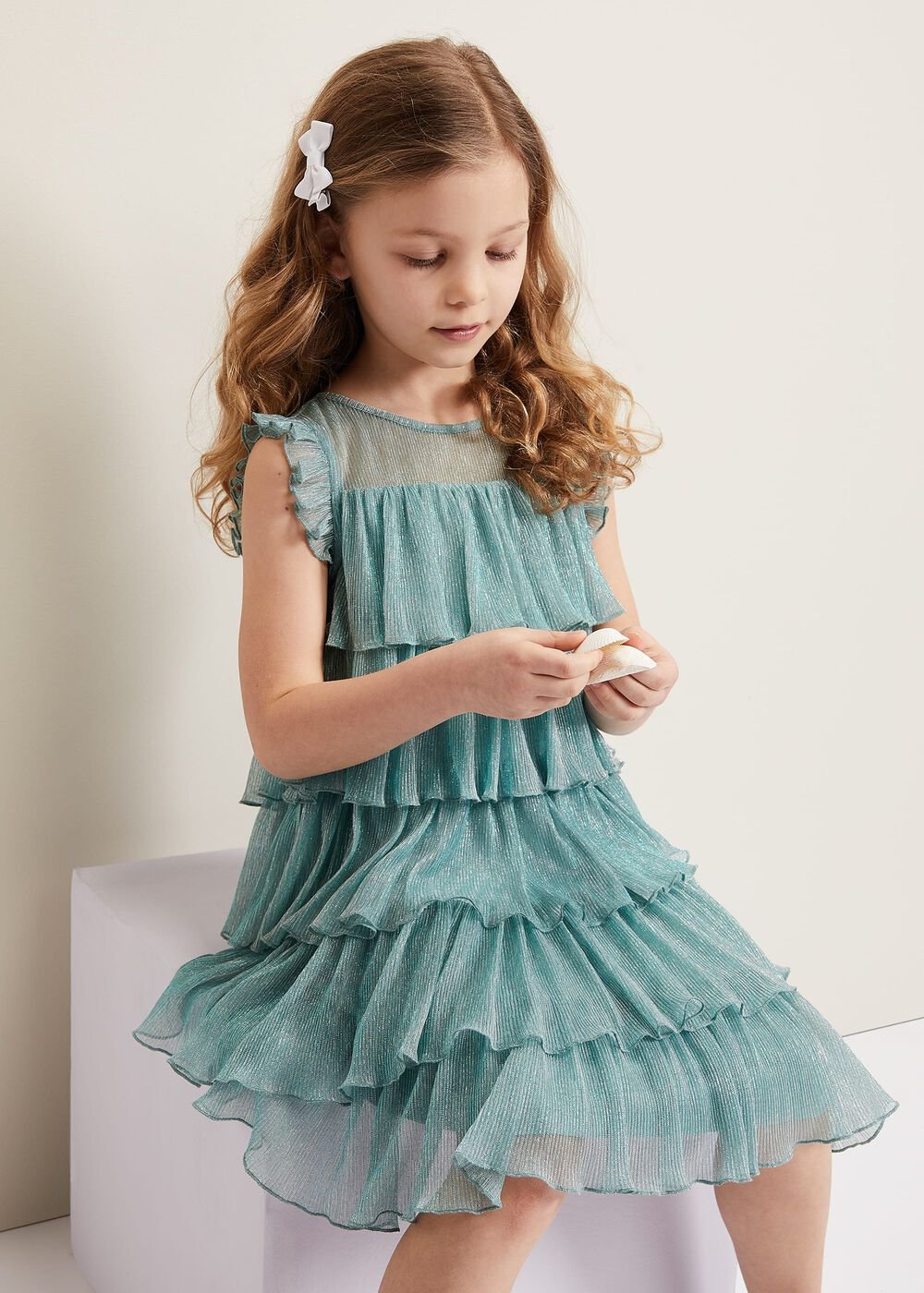 Destiny Plisse Dress - Green