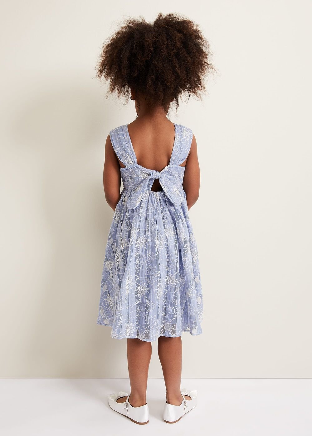 Amelia Embroidered Dress - Blue