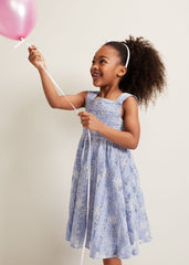 Amelia Embroidered Dress - Blue