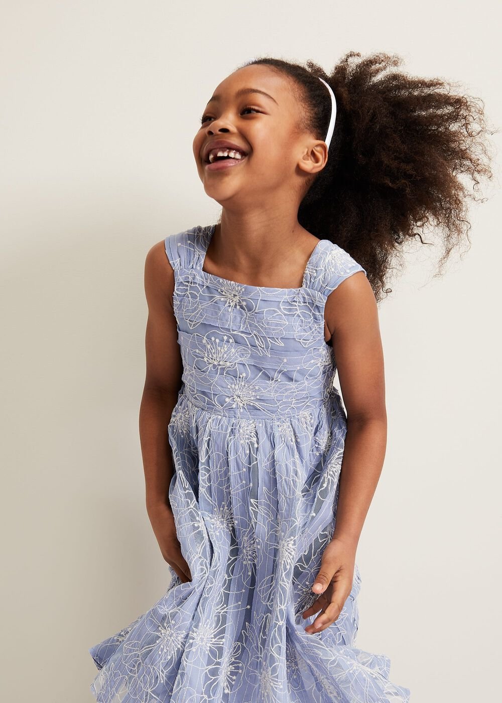 Amelia Embroidered Dress - Blue