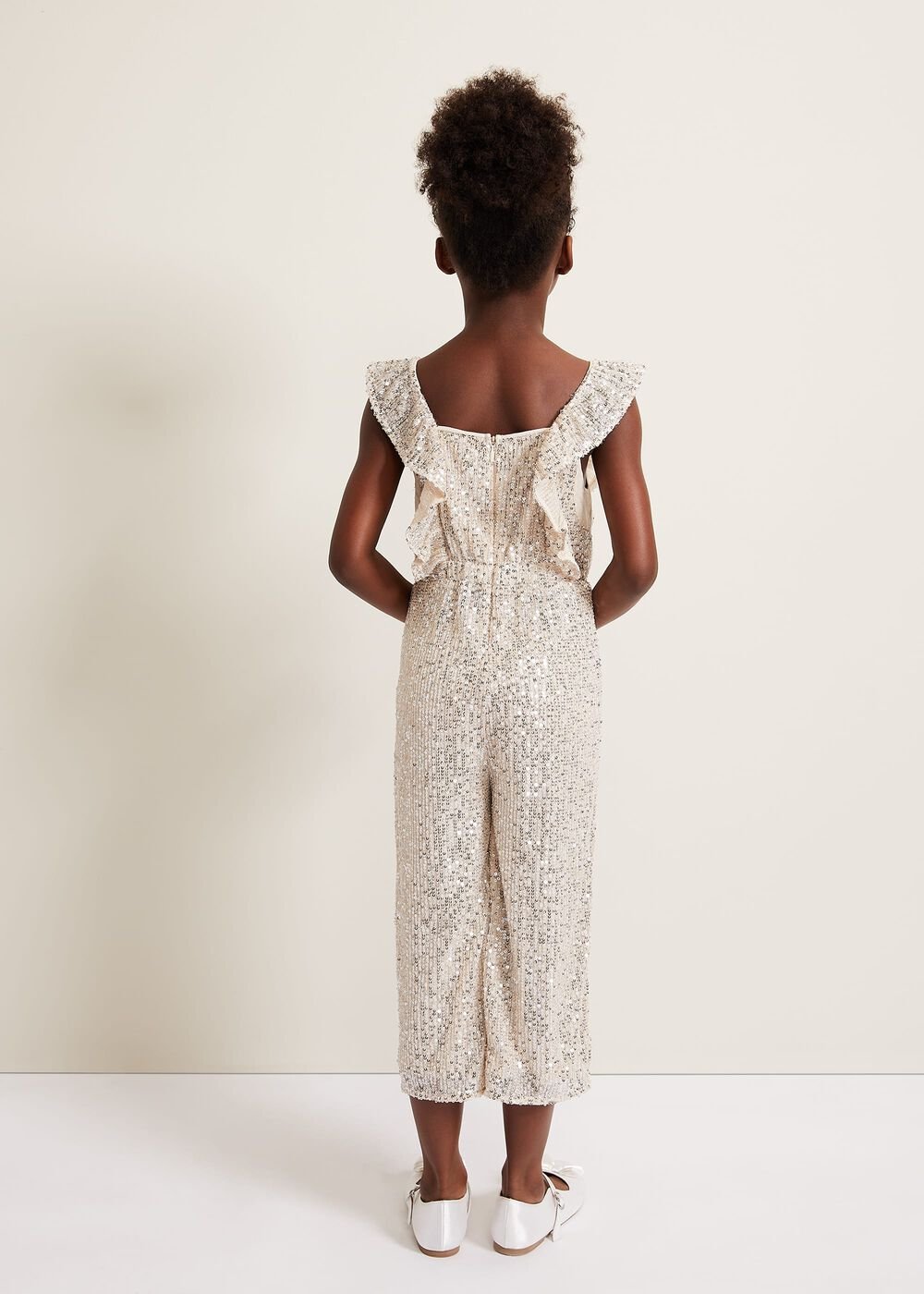 Evie Sequin Jumpsuit - Silver
