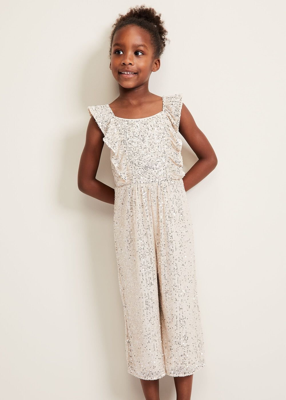 Evie Sequin Jumpsuit - Silver