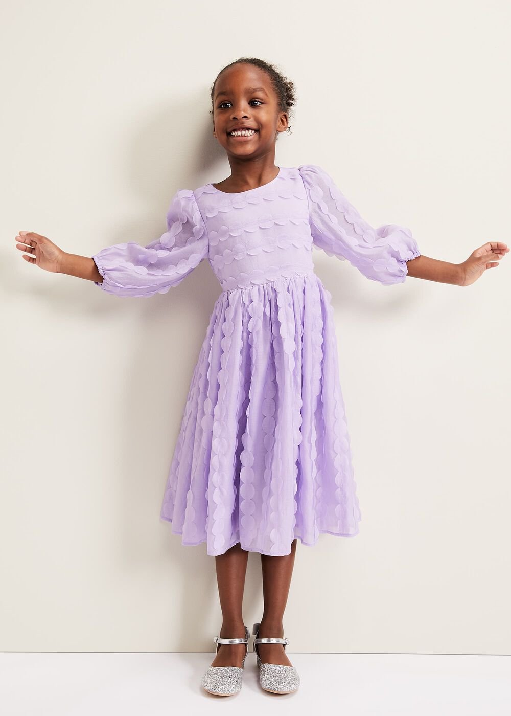 Bailey Textured Smock Dress - Purple