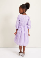 Bailey Textured Smock Dress - Purple