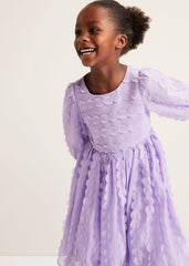 Bailey Textured Smock Dress - Purple
