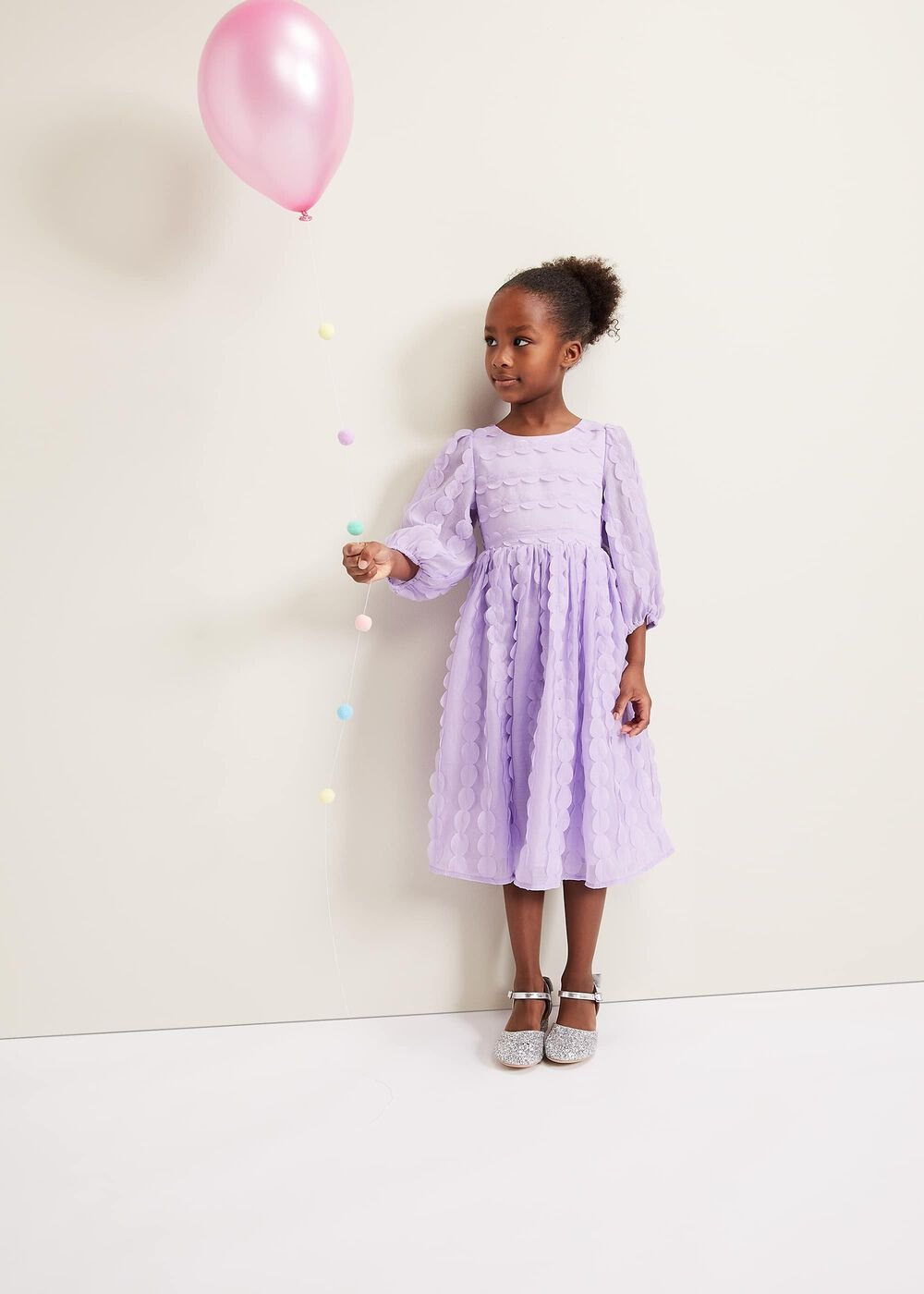 Bailey Textured Smock Dress - Purple