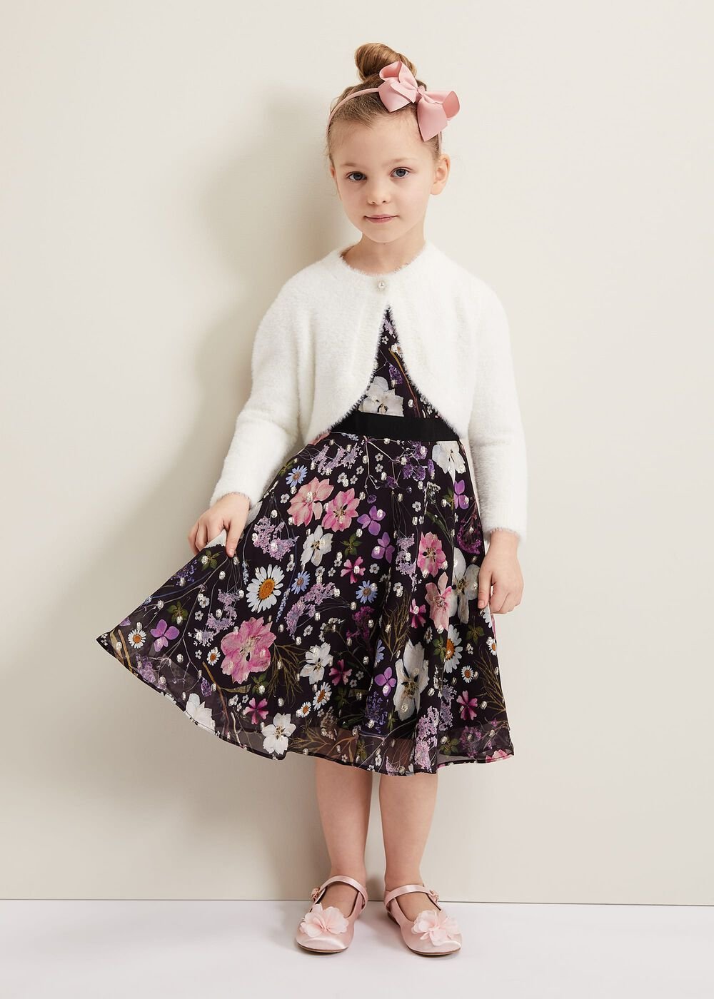 Remy Floral Shimmer Dress - Multi-Coloured