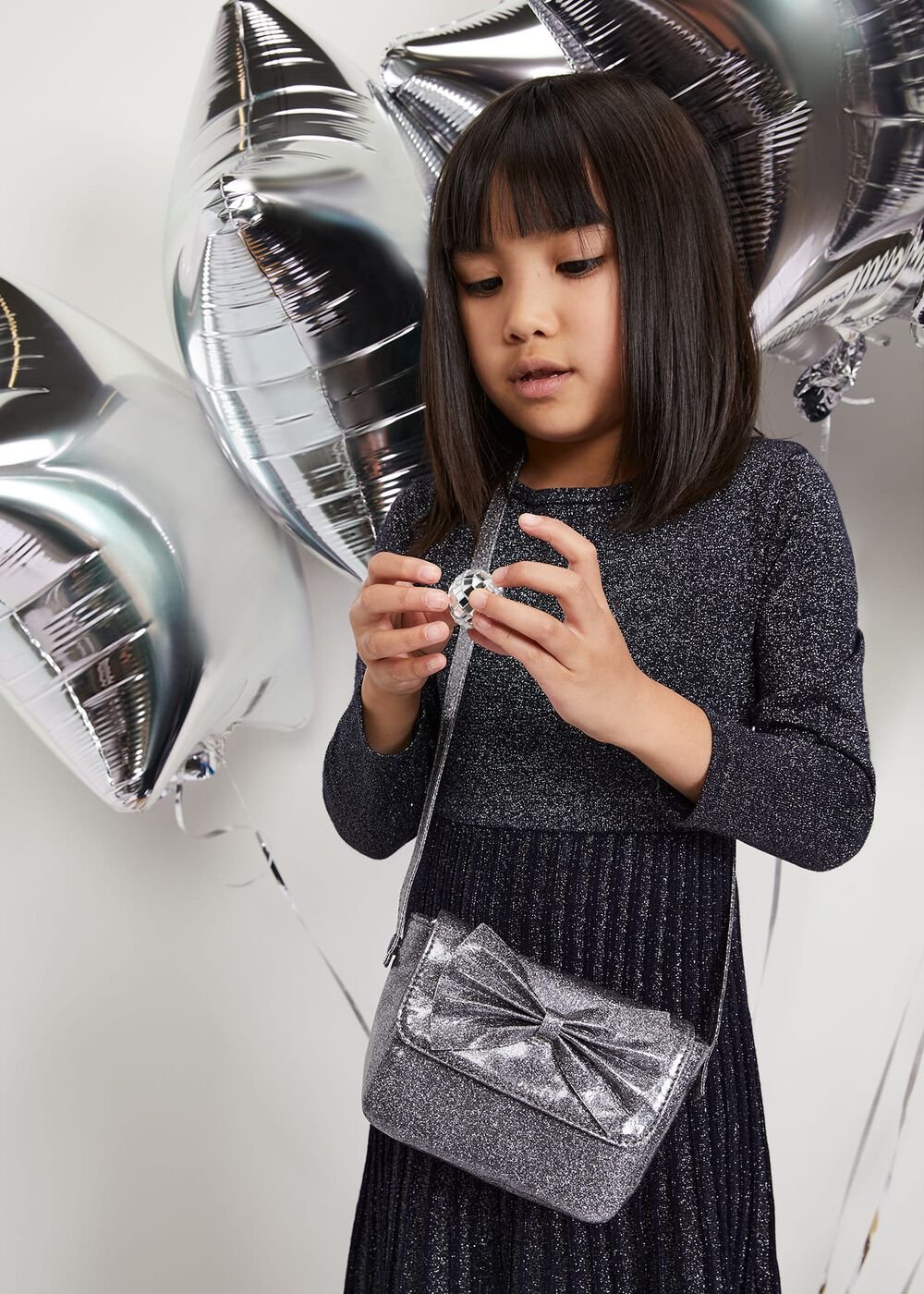 Grey Glitter Bag - Grey