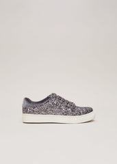 Grey Glitter Trainers - Grey