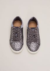 Grey Glitter Trainers - Grey
