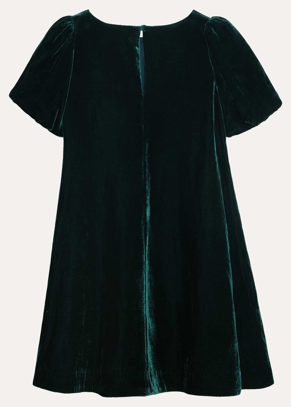 Beatrice Dark Green Velvet Swing Dress - Dark Green