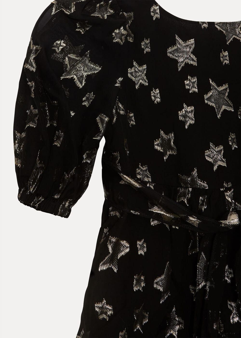 Nala Black Sparkly Smock Dress - Black