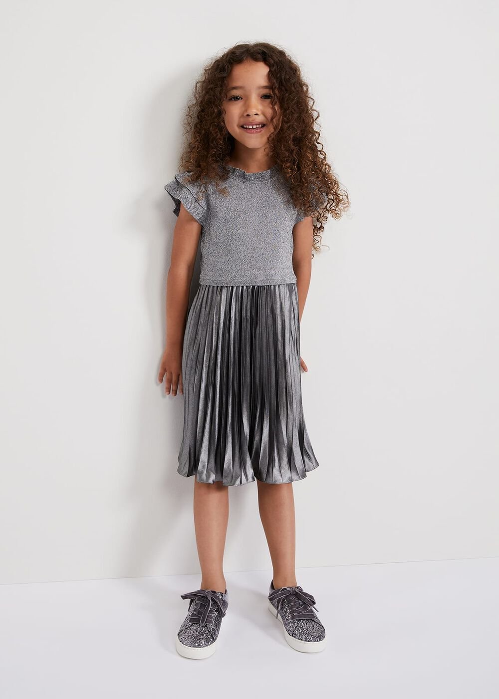 Jayla Silver Knit Dress - Silver