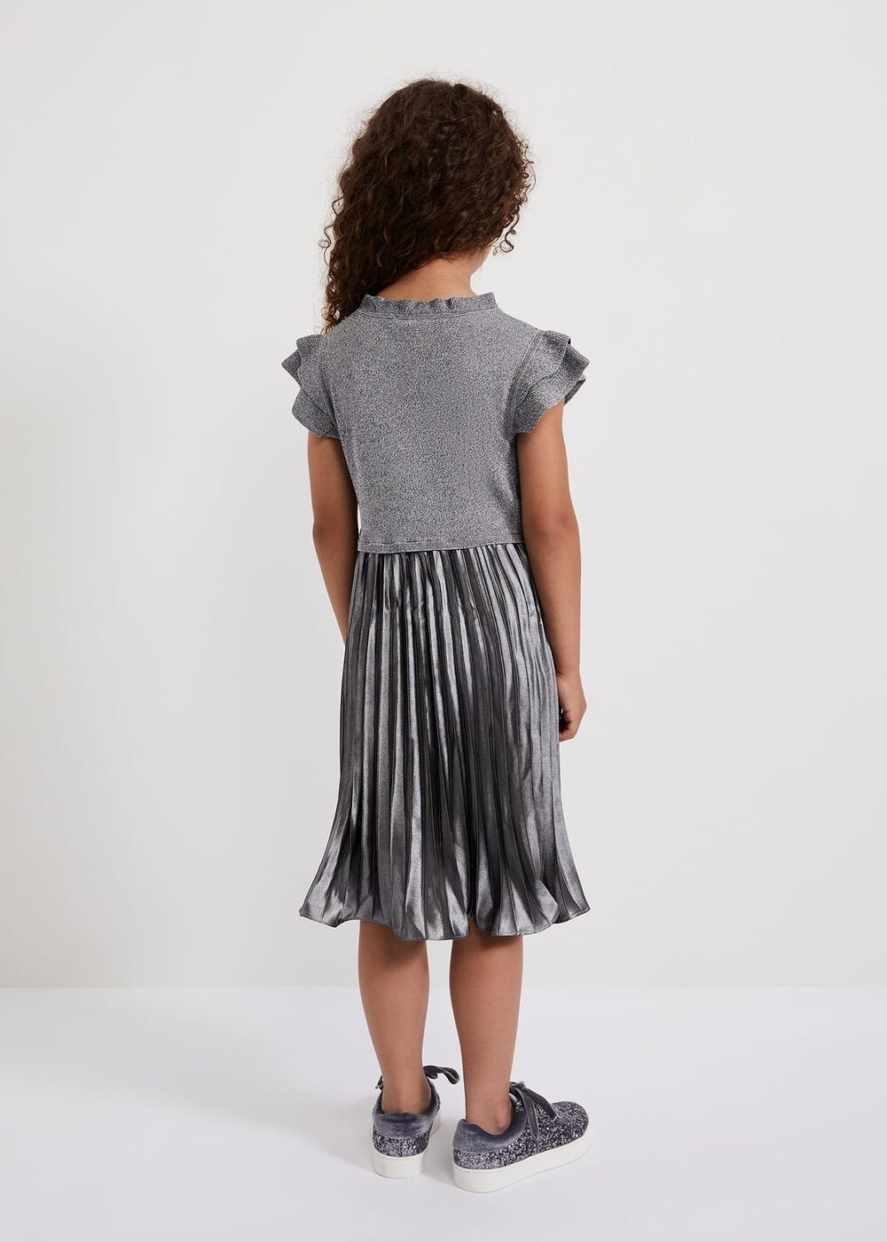 Jayla Silver Knit Dress - Silver