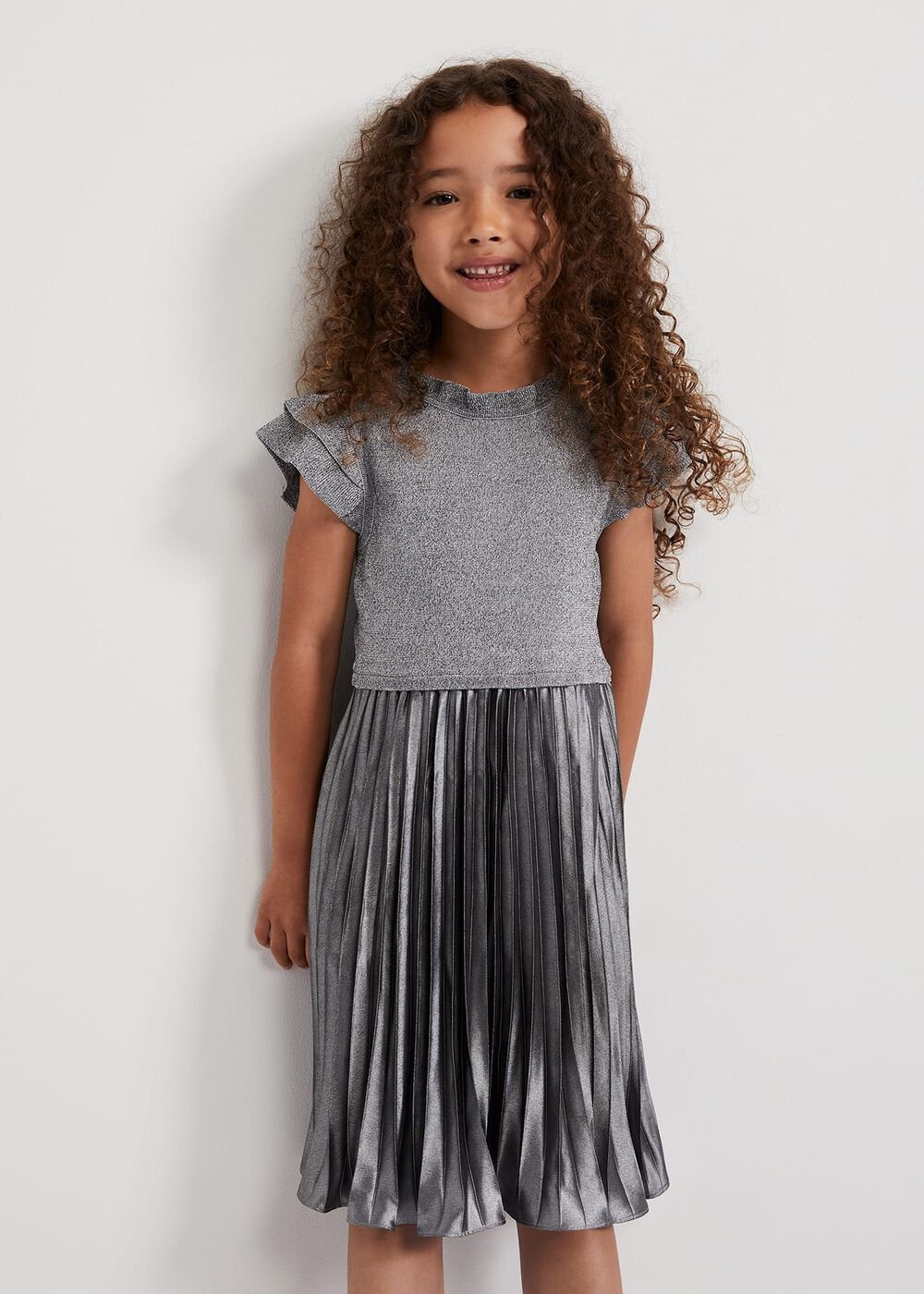 Jayla Silver Knit Dress - Silver