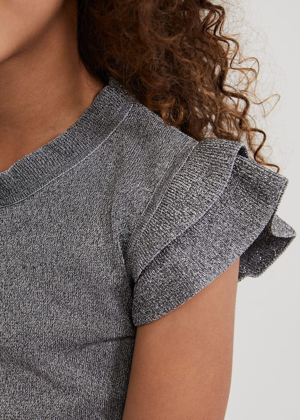 Jayla Silver Knit Dress - Silver
