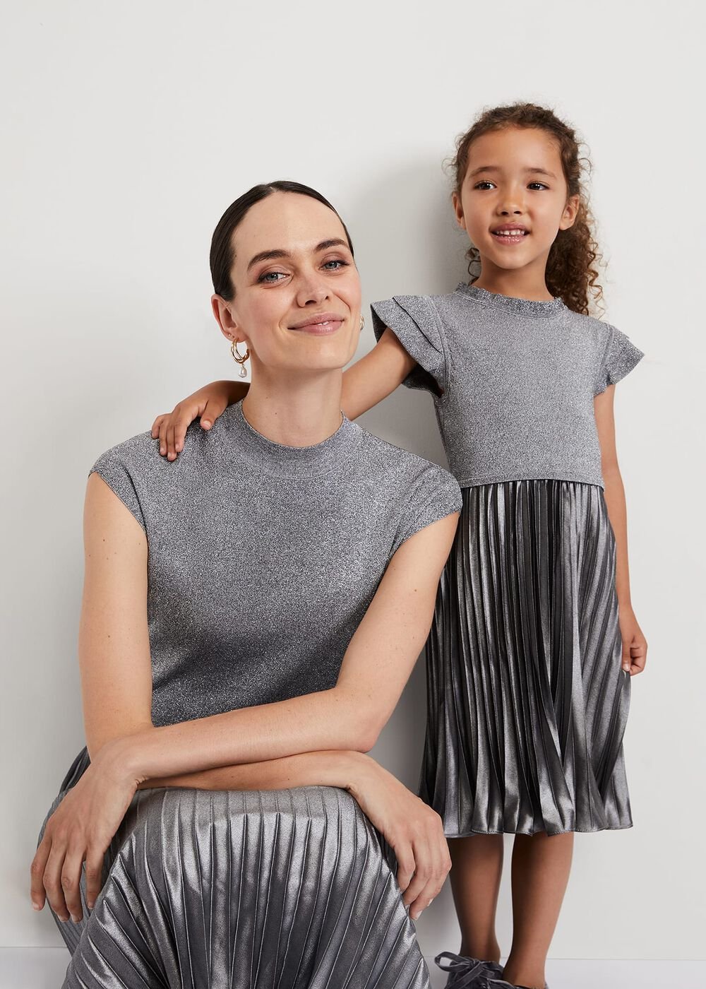Jayla Silver Knit Dress - Silver