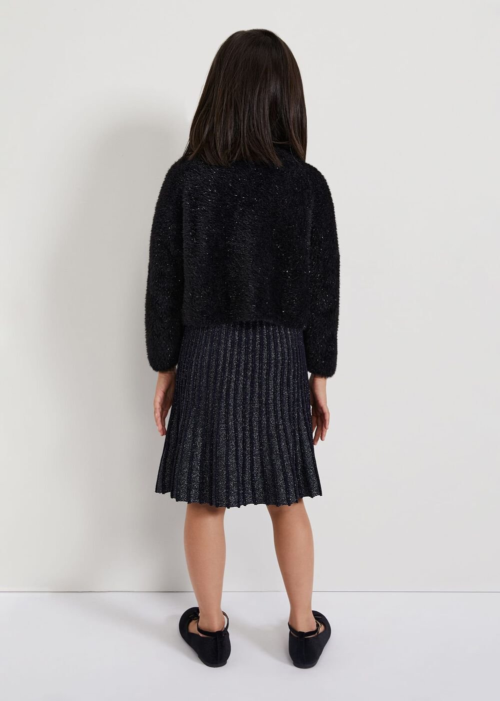 Kessie Black Fluffy Cardigan - Black