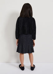 Kessie Black Fluffy Cardigan - Black