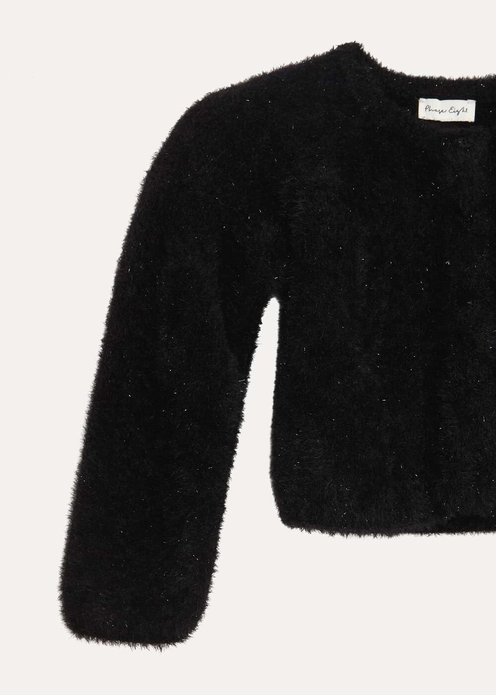 Kessie Black Fluffy Cardigan - Black