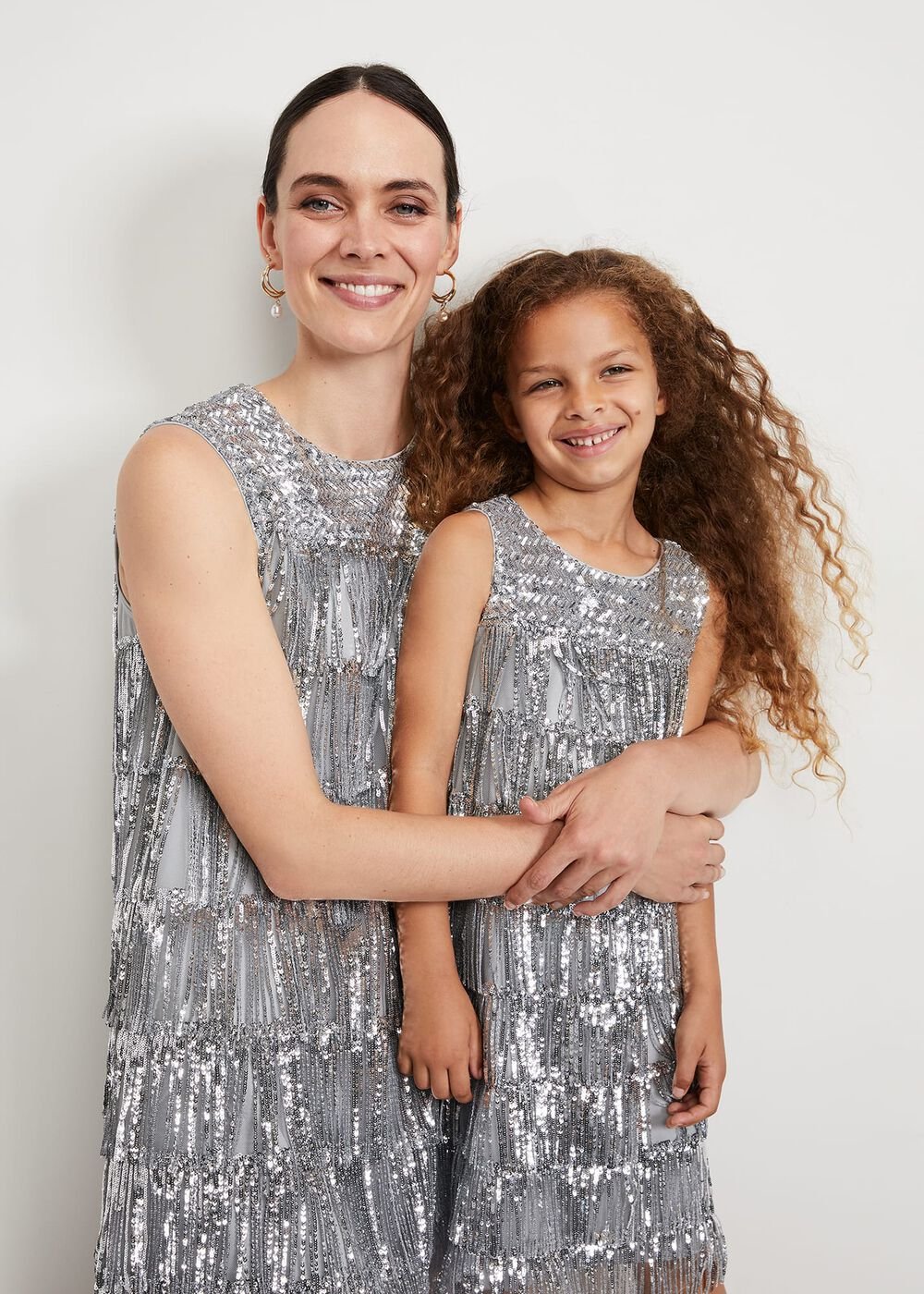 Lulu Fringe Sequin Dress - Silver