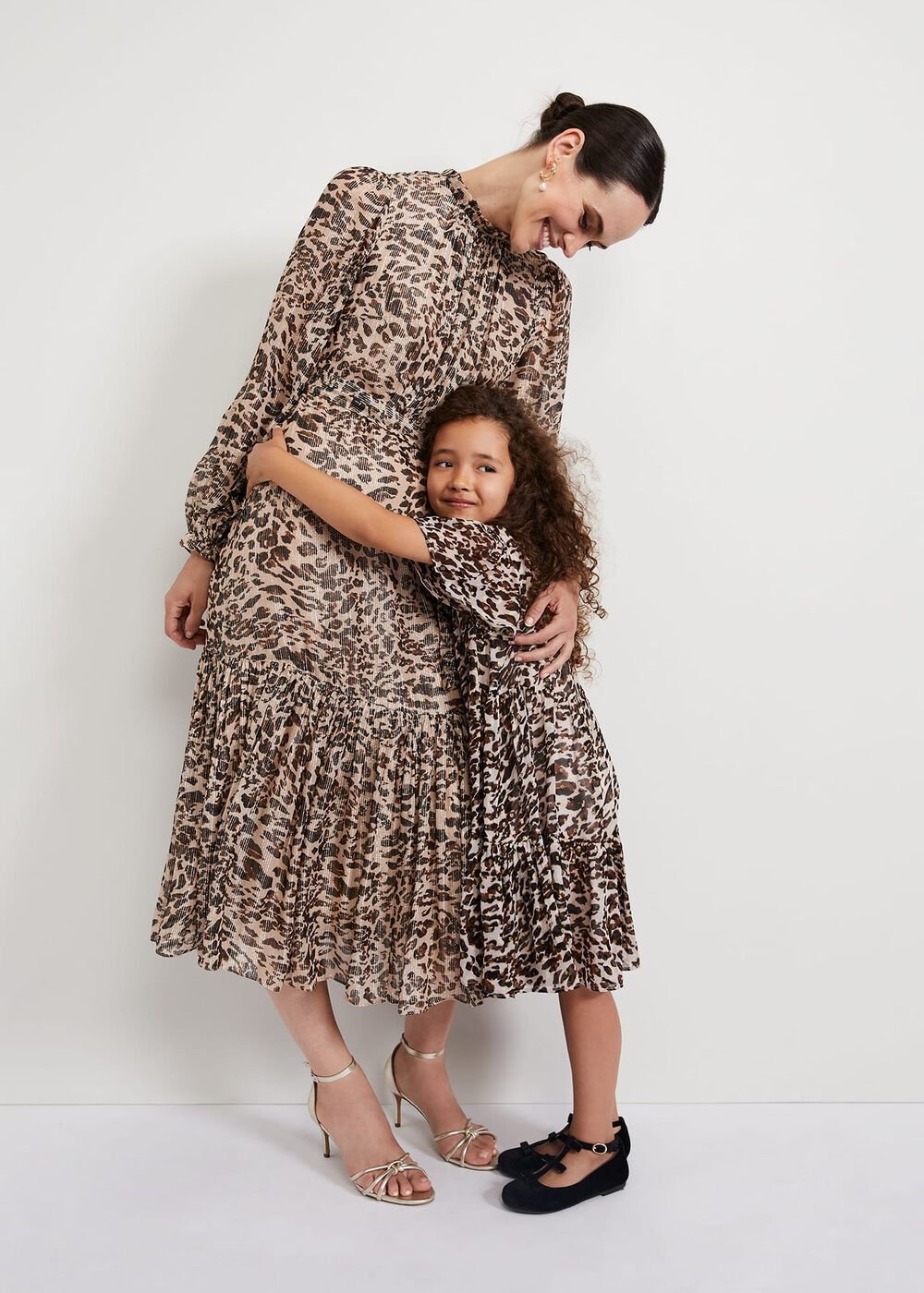 Eve Leopard Shimmer Swing Dress - Multi-Coloured