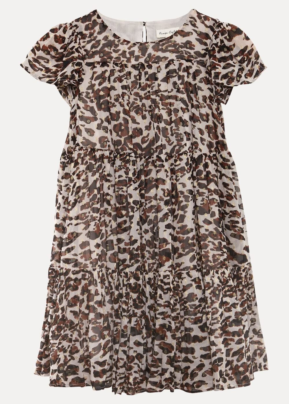 Eve Leopard Shimmer Swing Dress - Multi-Coloured