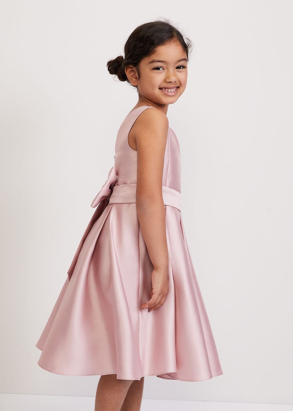 Melody Antique Rose Satin Dress - Antique Rose