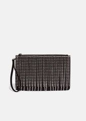 Shae Sparkle Tassel Clutch Bag - Black