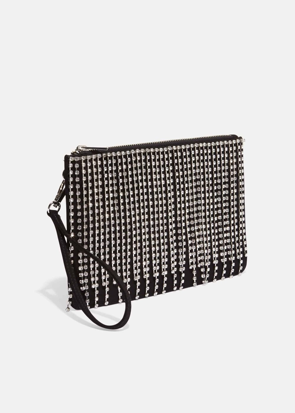 Shae Sparkle Tassel Clutch Bag - Black