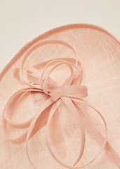 Nude Large Disc Fascinator with Bow - Nude