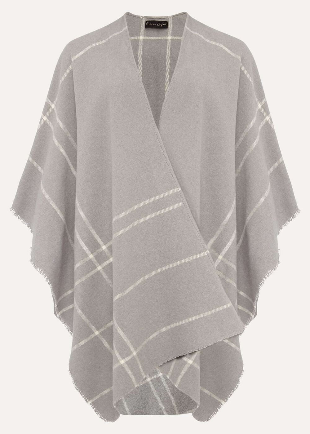 Shauna Check Cape - Grey
