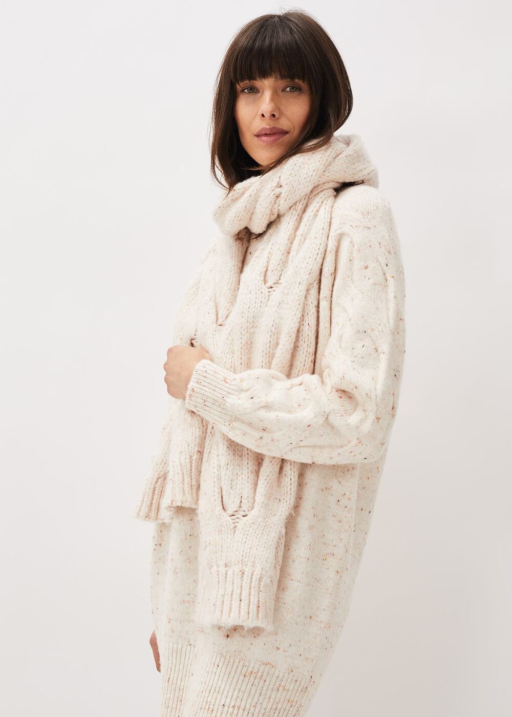Cattie Cable Scarf - Neutral