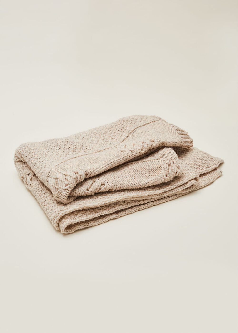 Miya Knitted Blanket - Cream
