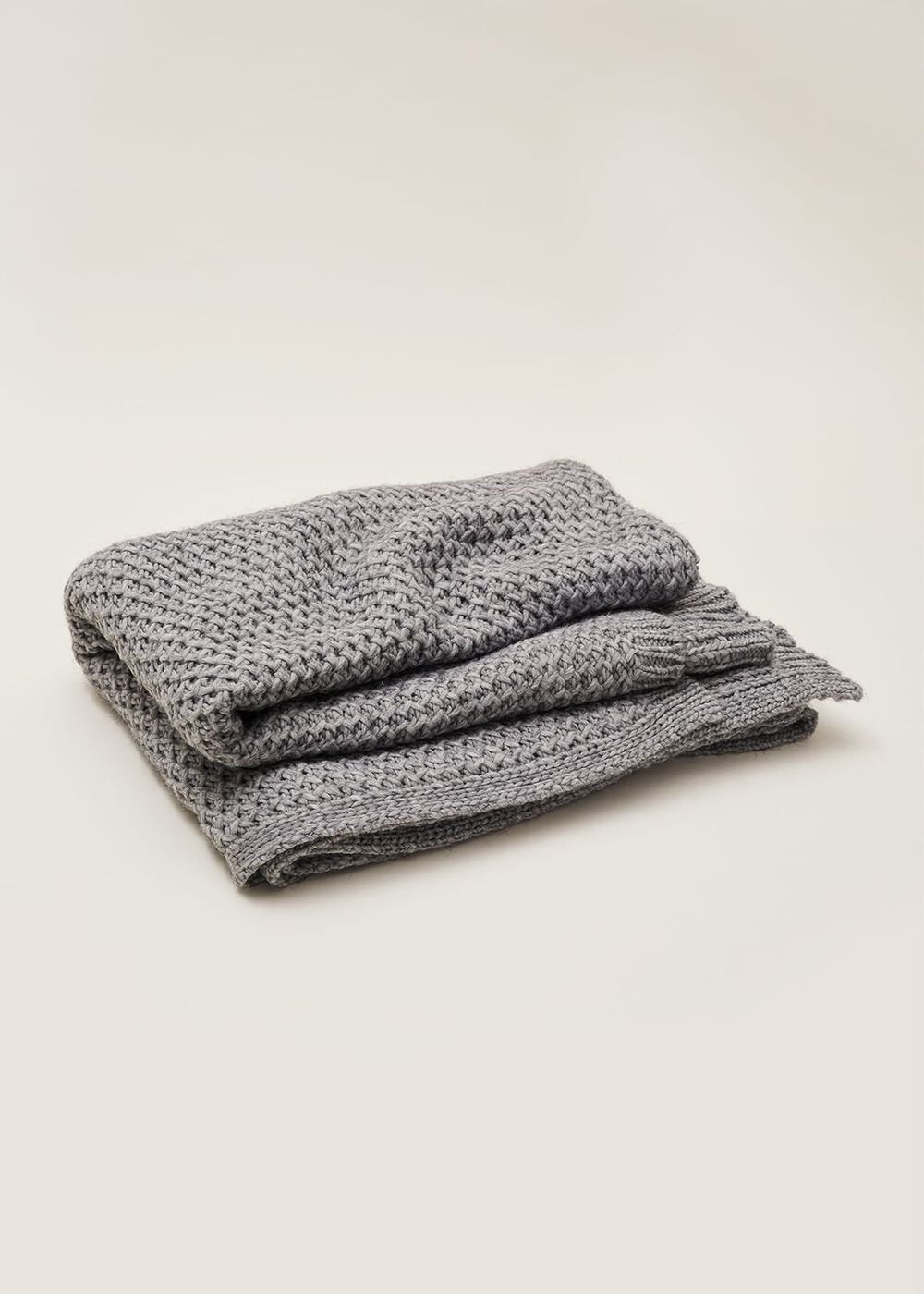 Miya Knitted Blanket - Grey