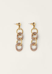 Mixed Link Earrings - Silver/Rose Gold