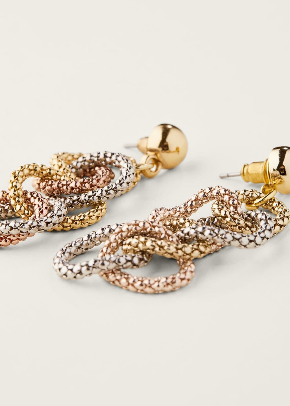 Mixed Link Earrings - Silver/Rose Gold