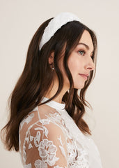 Ivory Beaded Headband - Ivory