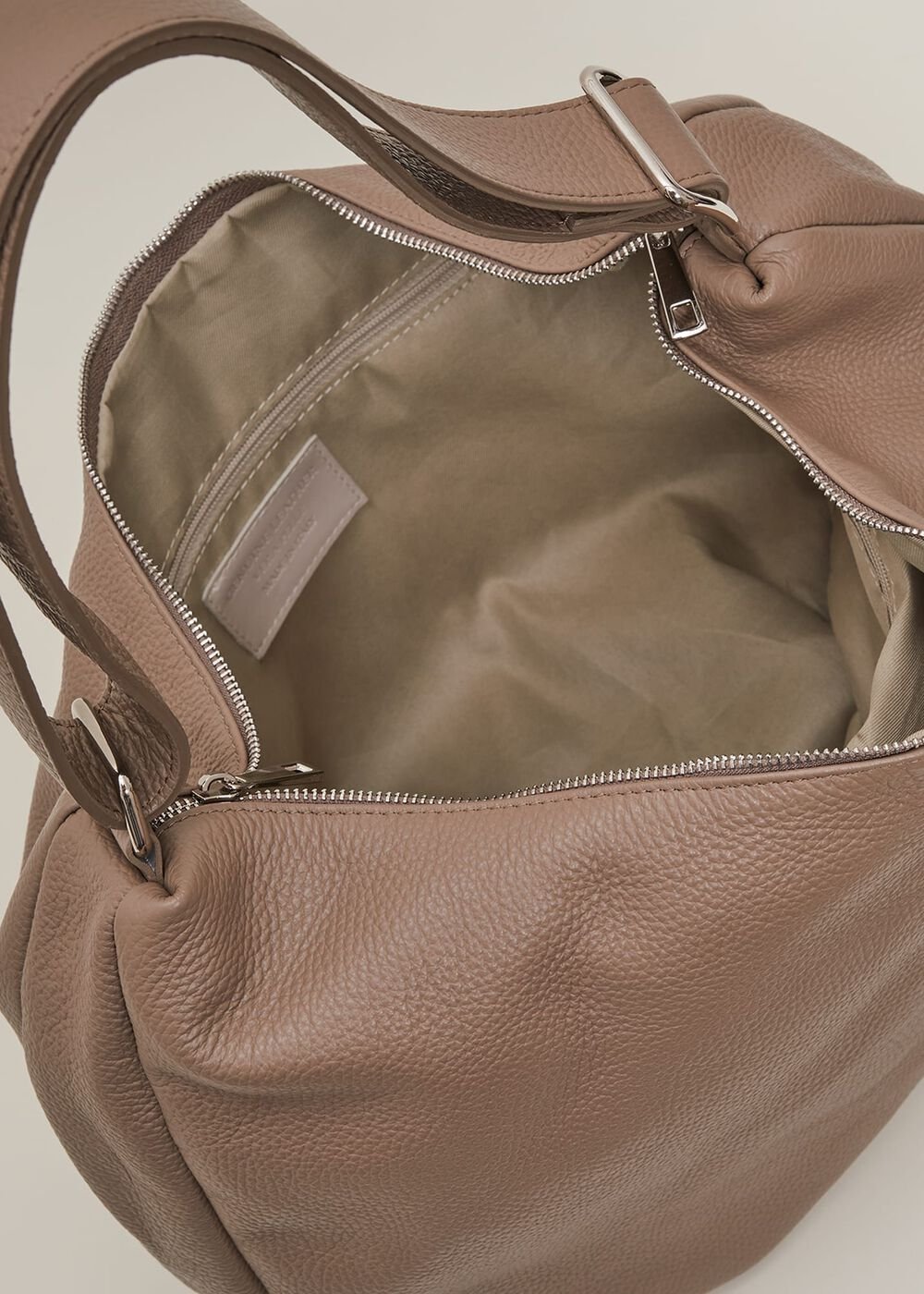 Leather Shopper Bag - Putty White