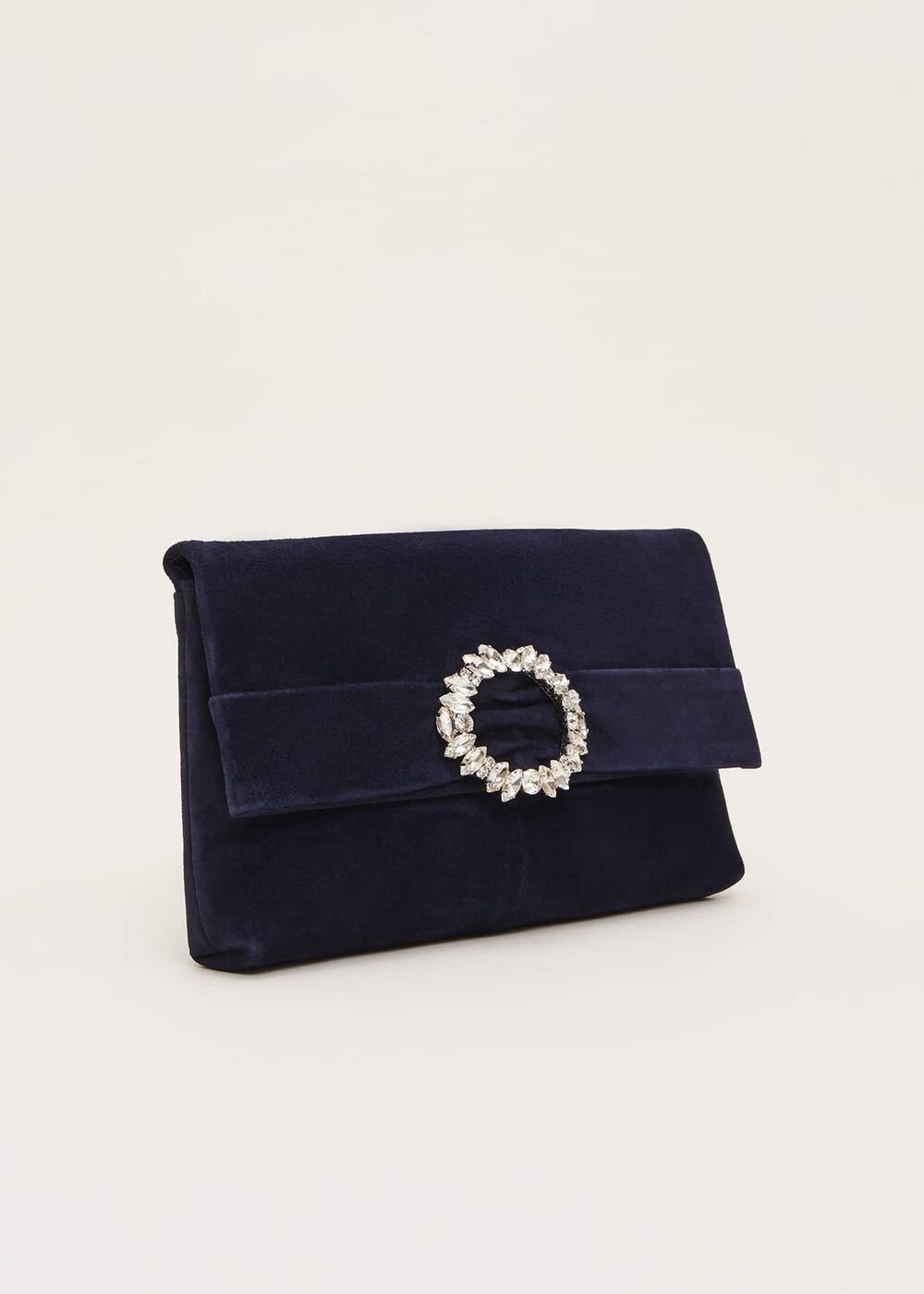 Embellished Slim Clutch Bag - Navy