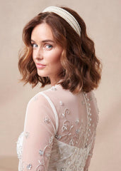 Bridal Beaded Headband - Ivory
