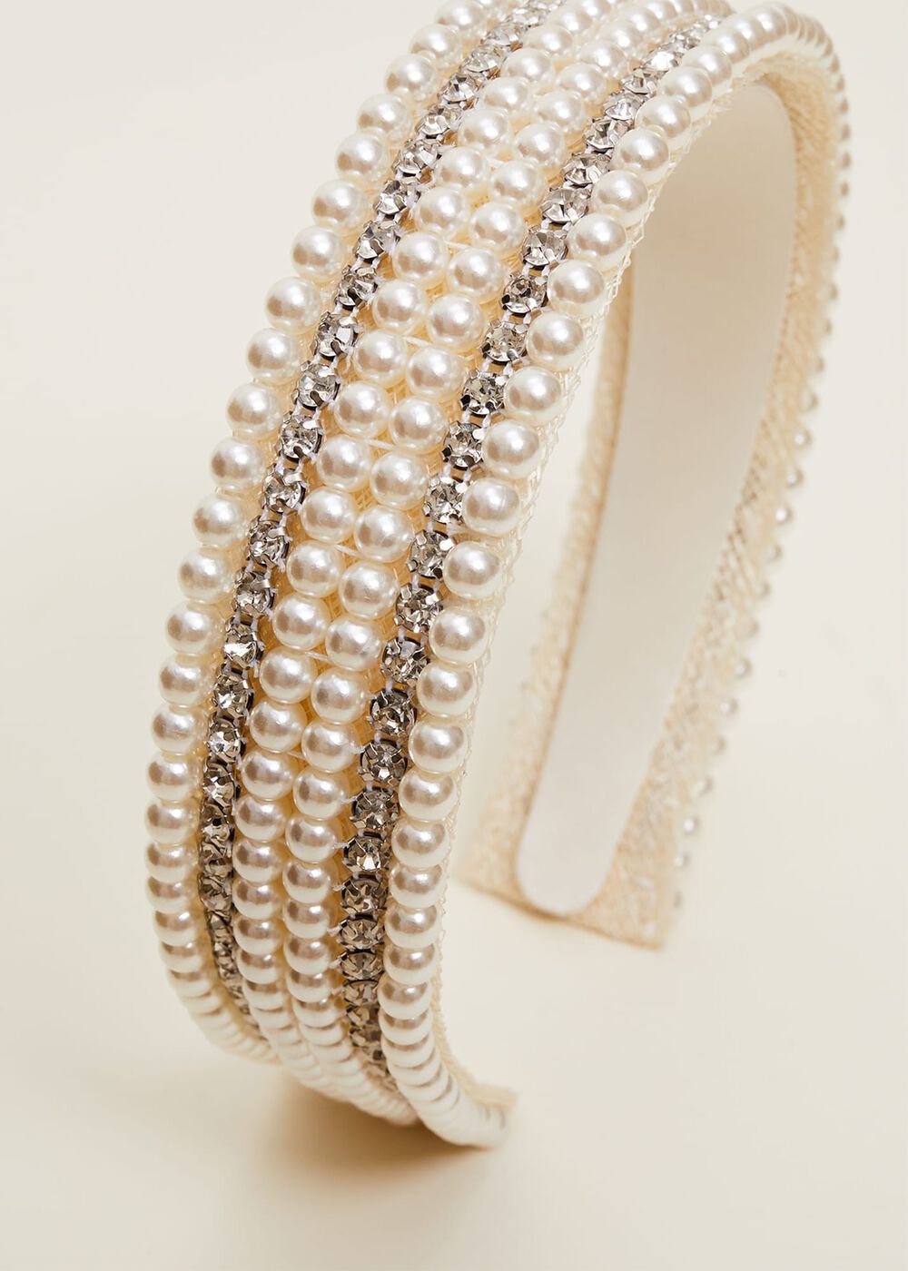Bridal Beaded Headband - Ivory