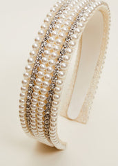 Bridal Beaded Headband - Ivory