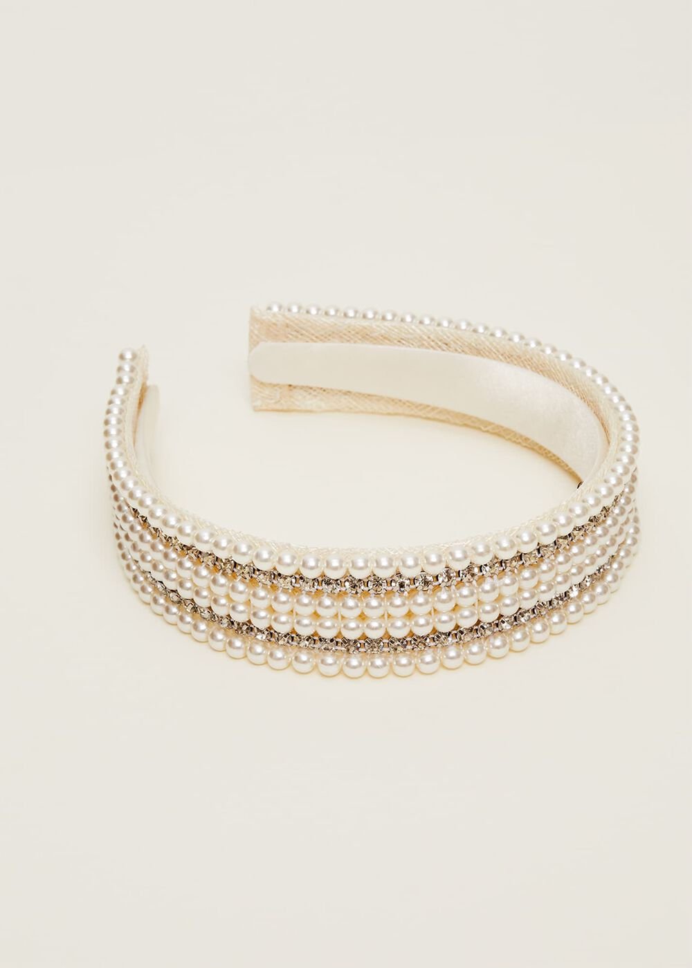 Bridal Beaded Headband - Ivory