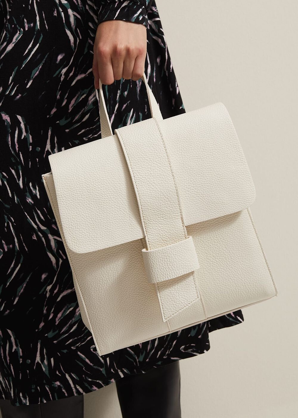 Leather Backpack - Ivory