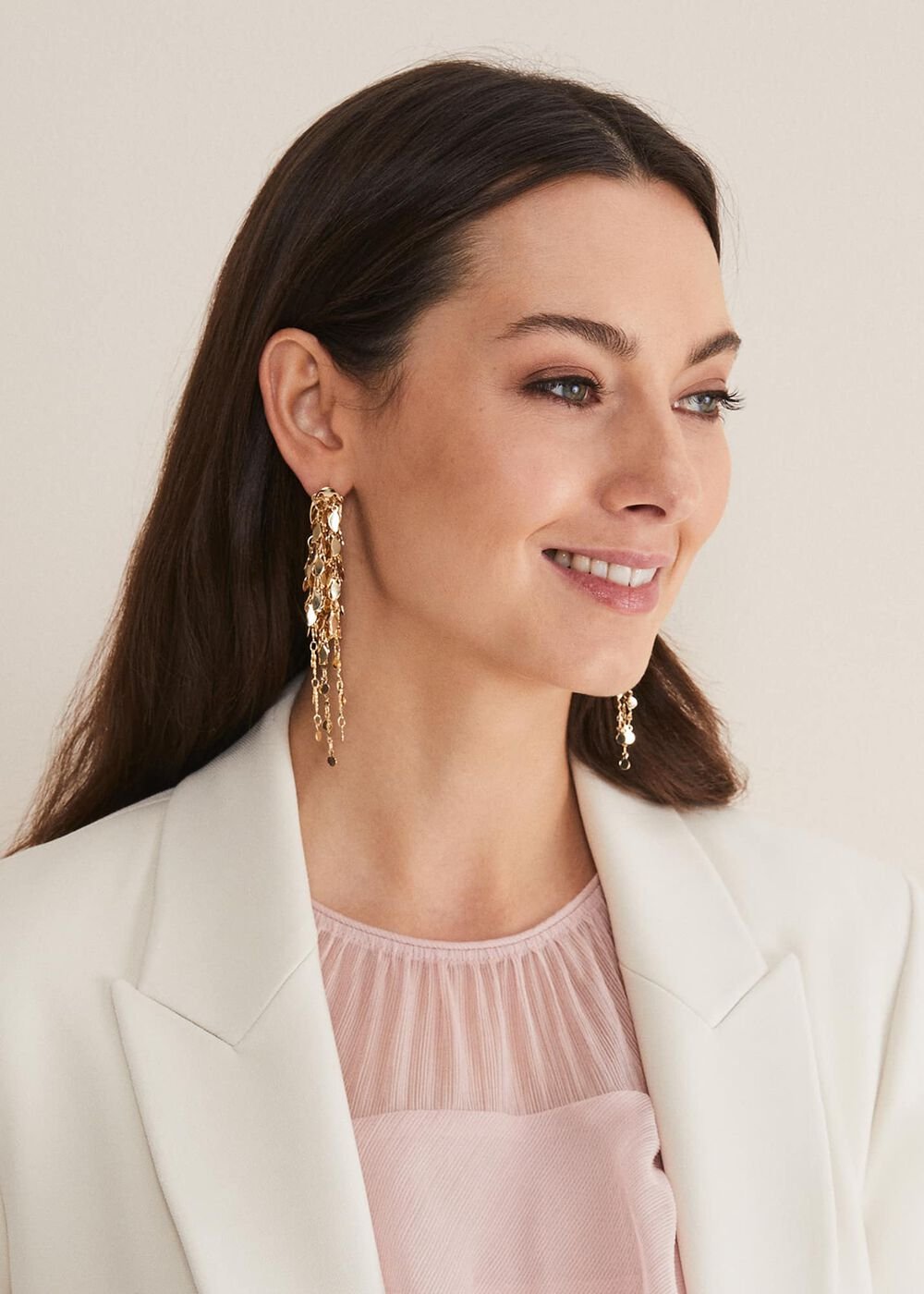 Cluster Leaf Drop Earring - Gold